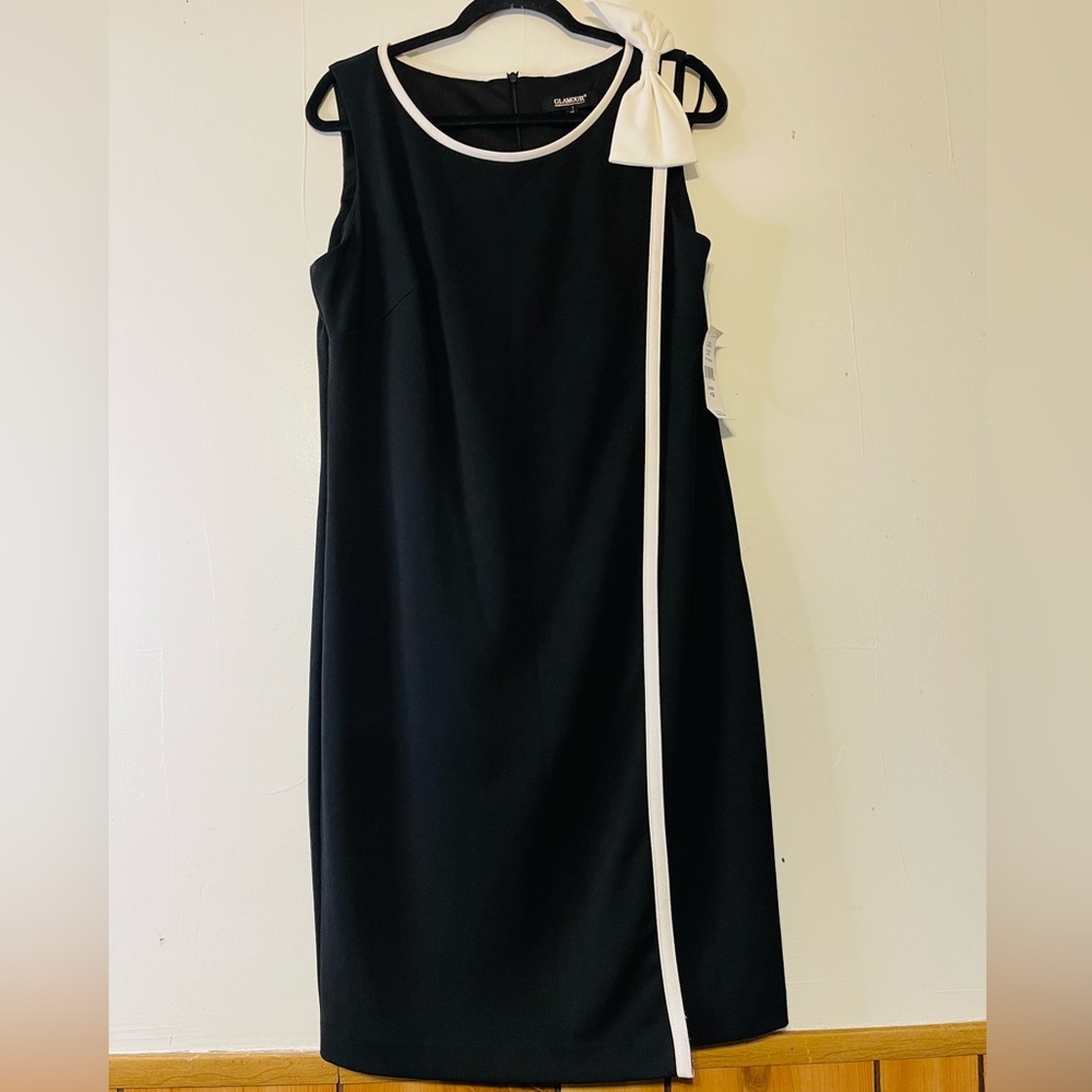 Glamour Black Dress with White Accent
